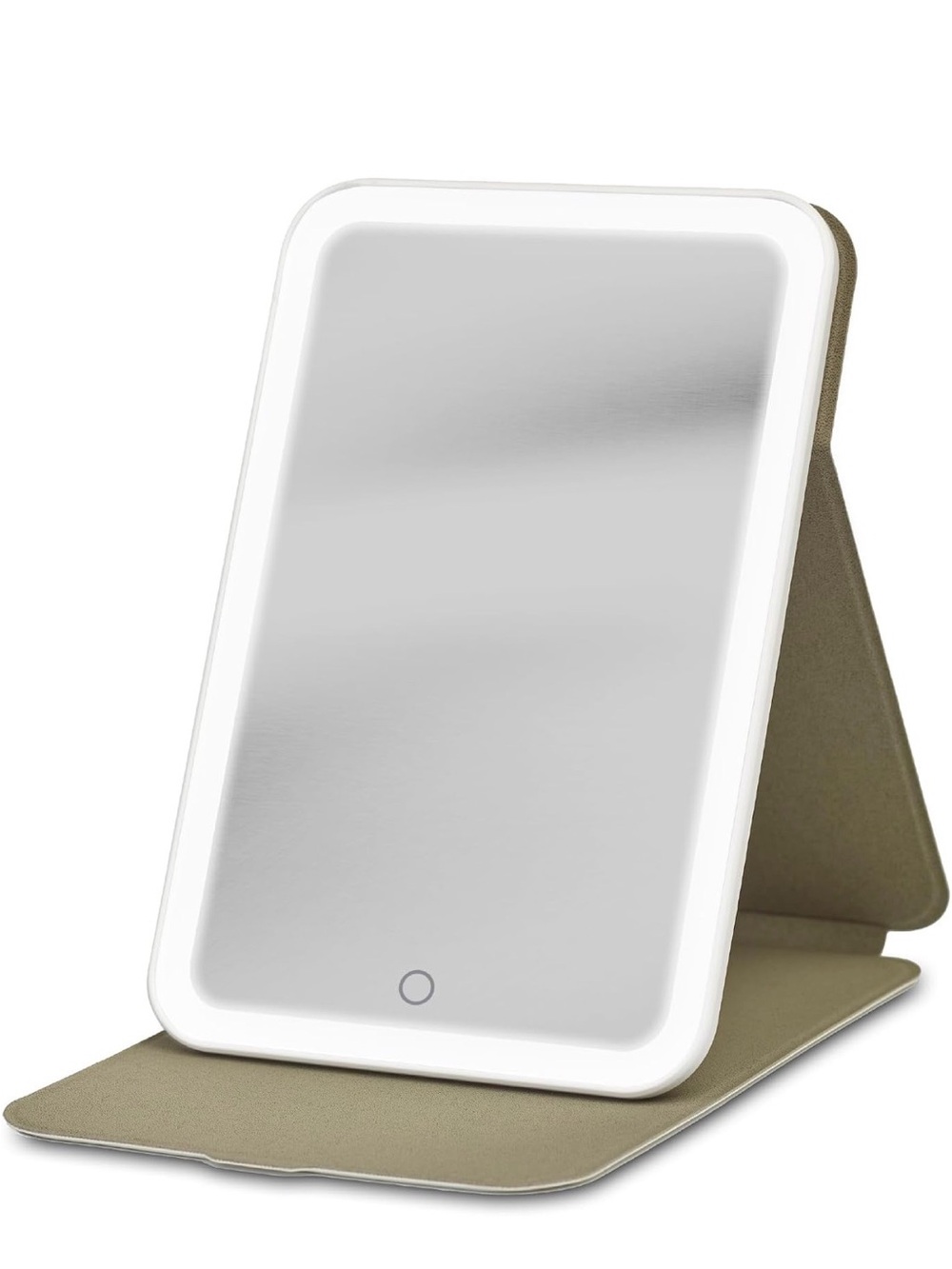 iHome LED Lighted Vanity Mirror with Adj Foldable Stand Cordless Rechargeable